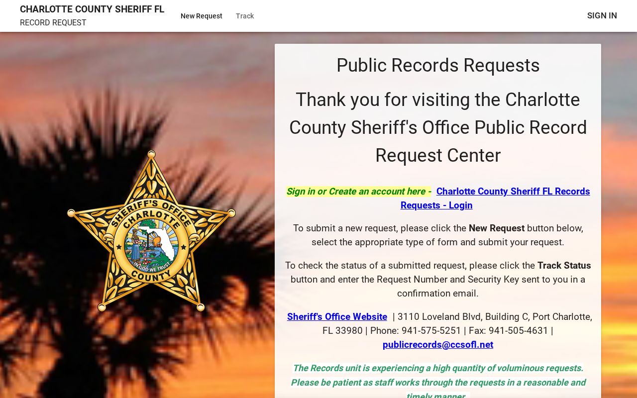 Charlotte County released mugshot public-record request portal